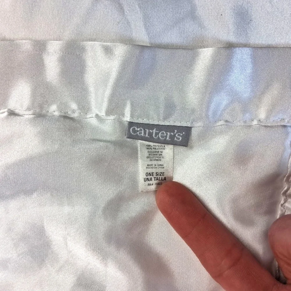 Carters White Satin Animal Puppy Duck Lamb Hippo Bear Baby Blanket Dog Security